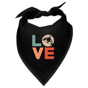 Wal Killerwal Orca Liebe - Bandana Dreieckstuch - Schwarz - Vorne