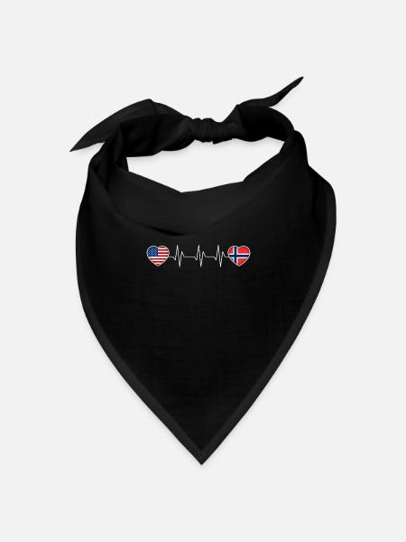 Norwegen - Bandana Dreieckstuch - Schwarz