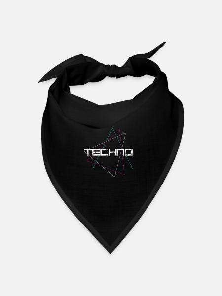 Techno - Bandana Dreieckstuch - Schwarz