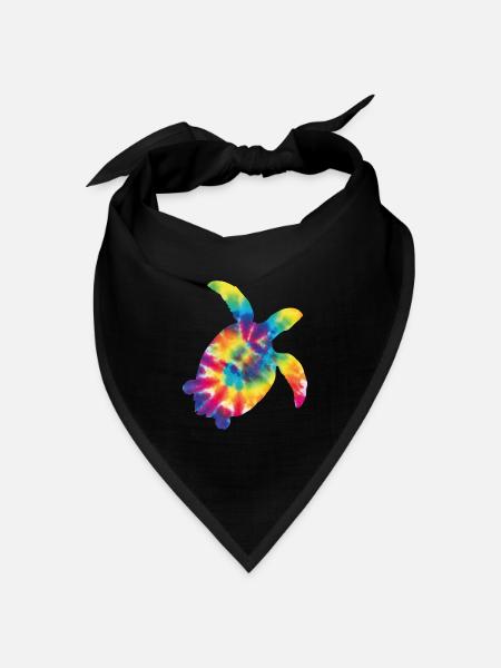 Sea Turtle Tortoise Tie Dye - Bandana Dreieckstuch - Schwarz
