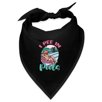 Ich Pinkle In Öffentlichen Pools Lustige - Bandana Dreieckstuch - Schwarz - Vorne