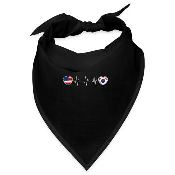 Südkorea - Bandana Dreieckstuch - Schwarz - Vorne
