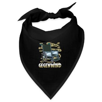 Rollstuhl Rollstuhlfahrer - Bandana Dreieckstuch - Schwarz - Vorne