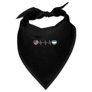 Usbekistan - Bandana Dreieckstuch - Schwarz - Vorne