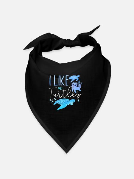 Sea Turtle Tortoise I Like Turtles - Bandana Dreieckstuch - Schwarz