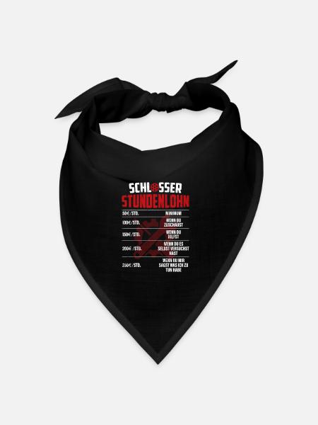 Schlosser Stundenlohn lustiges Geschenk - Bandana Dreieckstuch - Schwarz