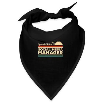 Vintage-Sonderausgabe Social-Media-Manager - Bandana Dreieckstuch - Schwarz - Vorne
