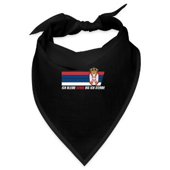 Serbe serbische Flagge Balkan Serbien - Bandana Dreieckstuch - Schwarz - Vorne