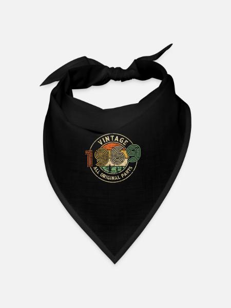 1969 Geburtstag Vintage All Original Parts - Bandana Dreieckstuch - Schwarz