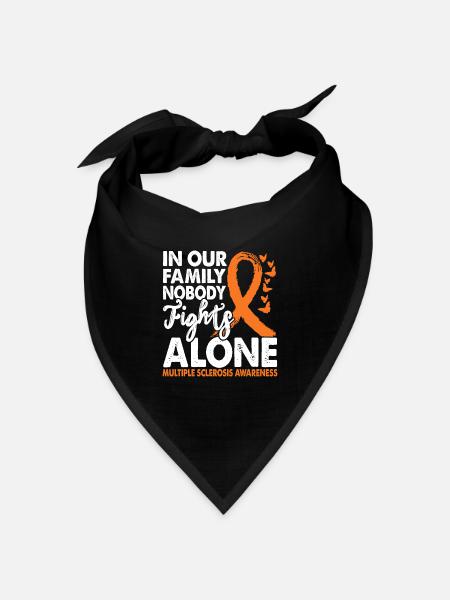 Niemand Kämpft Allein Gegen Multiple Sklerose - Bandana Dreieckstuch - Schwarz