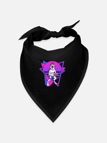 Chupacabra Krypto Kryptozoologie Retro - Bandana Dreieckstuch - Schwarz