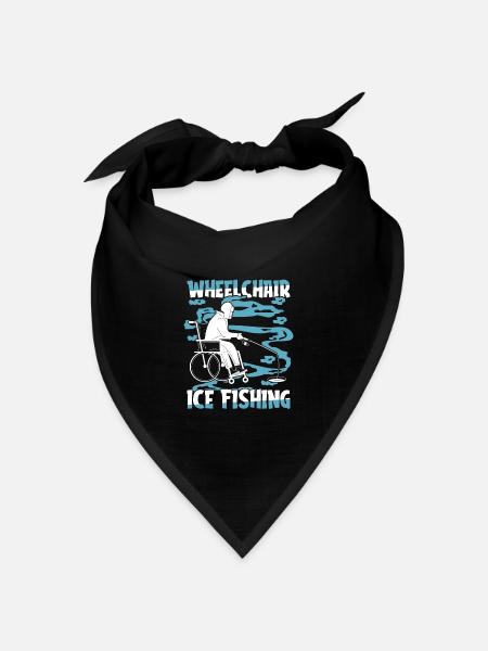 Eisfischen Eisangeln Rollstuhl - Bandana Dreieckstuch - Schwarz
