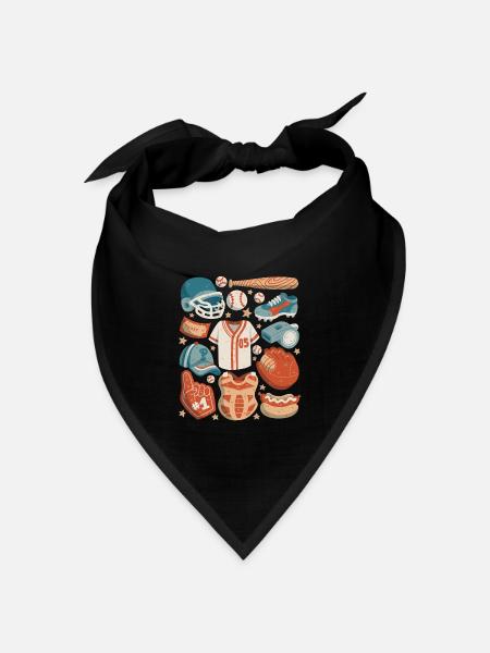 Baseball - Bandana Dreieckstuch - Schwarz