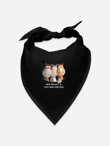 Mir Reichts Ich Geh Reiten Pferde Spruch I Reiter - Bandana Dreieckstuch - Schwarz