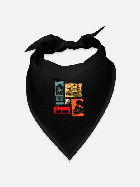 Retro Zug - Bandana Dreieckstuch - Schwarz