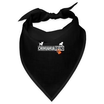 Hund Chihuahua Hundebesitzer Gechenkidee - Bandana Dreieckstuch - Schwarz - Vorne