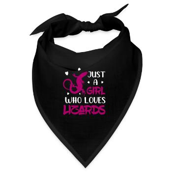 Just A Girl Who Loves Lizards Reptile Lizard Lover - Bandana Dreieckstuch - Schwarz - Vorne