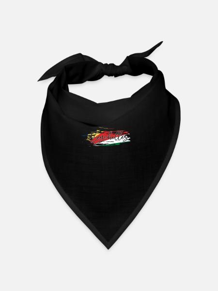 Seychellen - Bandana Dreieckstuch - Schwarz