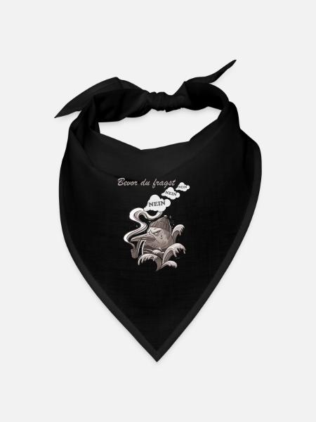 Bevor du fragst Nein lustiges Spaß Vogel Geschenk - Bandana Dreieckstuch - Schwarz