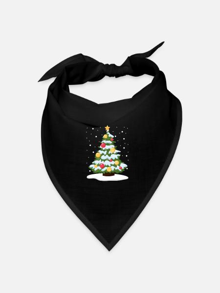 Weihnachtsbaum Kiefer Schnee Winter Urlaub Cool - Bandana Dreieckstuch - Schwarz