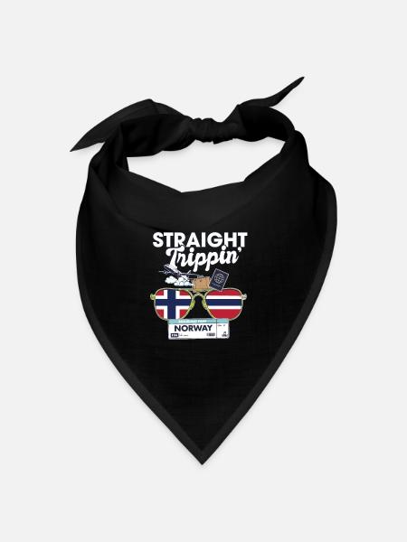Straight Trippin' Norway Vacation Tour Travel - Bandana Dreieckstuch - Schwarz