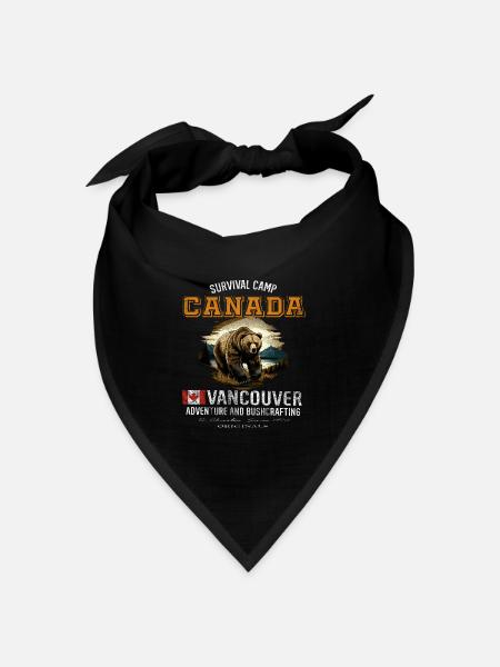 Survival Kanada Geschenk - Bandana Dreieckstuch - Schwarz