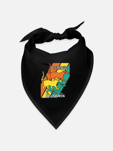 Nasenbär Retro Nasenbären - Bandana Dreieckstuch - Schwarz