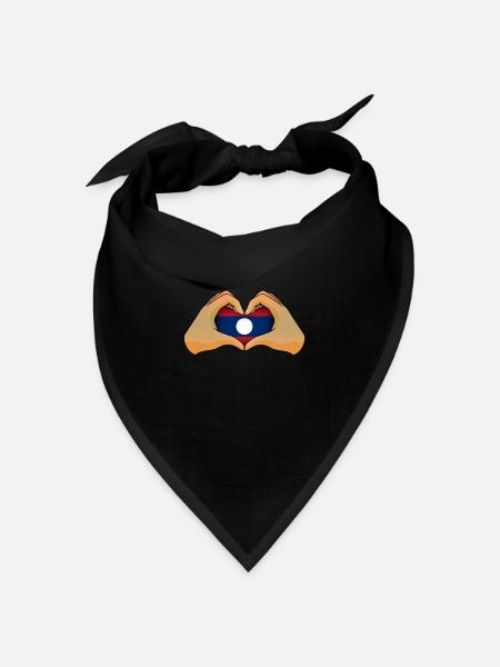 Laos - Bandana Dreieckstuch - Schwarz