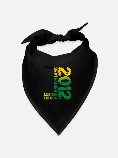 2012 September Limited Edition 11. Geburtstag Deko - Bandana Dreieckstuch - Schwarz