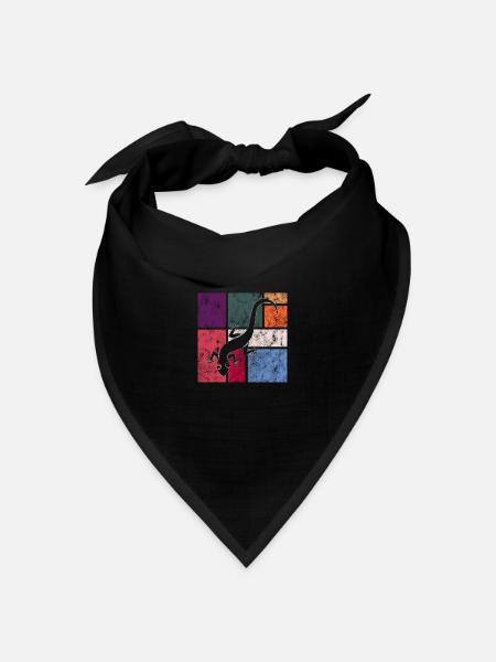 Eidechse - Bandana Dreieckstuch - Schwarz
