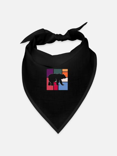 Bär - Bandana Dreieckstuch - Schwarz