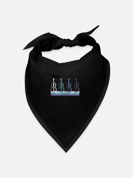 Geige - Bandana Dreieckstuch - Schwarz