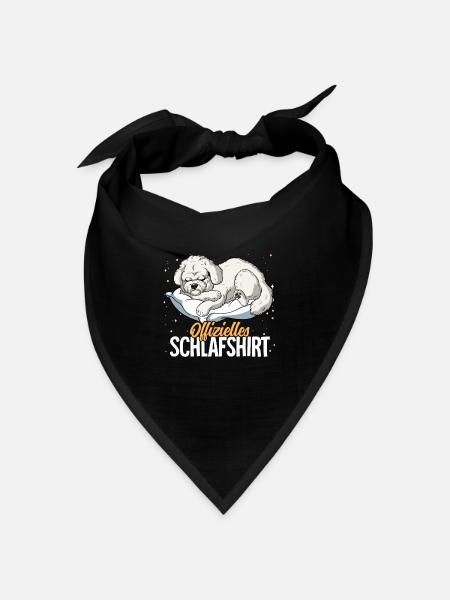 Offizielles Schlafshirt Bichon Frise - Bandana Dreieckstuch - Schwarz