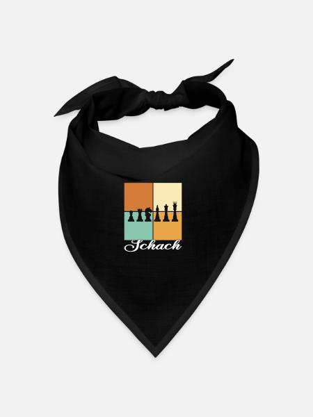 Schach - Bandana Dreieckstuch - Schwarz