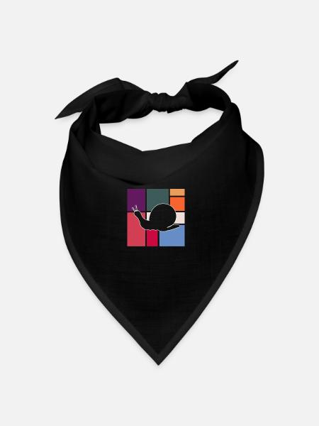 Schnecke - Bandana Dreieckstuch - Schwarz
