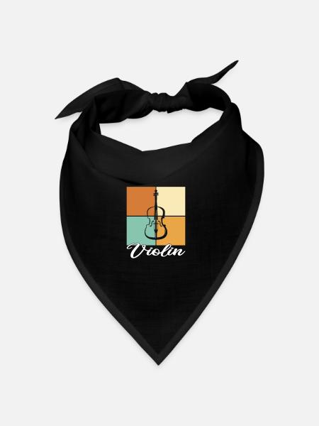 Geige - Bandana Dreieckstuch - Schwarz