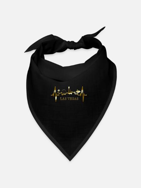 Las Vegas Skyline Herzschlag Nevada USA Herz Liebe - Bandana Dreieckstuch - Schwarz