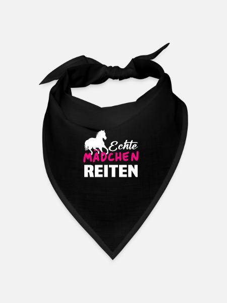 Echte mädchen reiten - Bandana Dreieckstuch - Schwarz