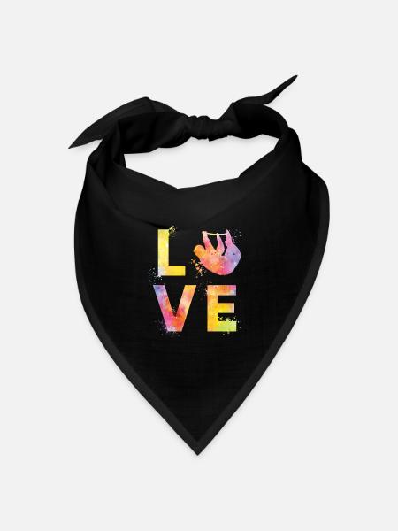 Faultier liebe - Bandana Dreieckstuch - Schwarz