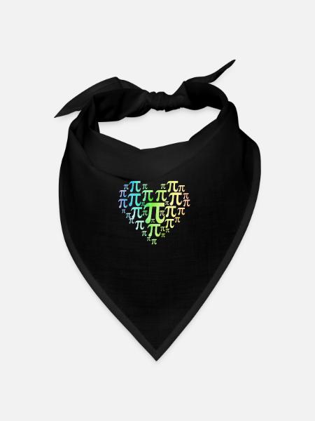 Herz Happy Pi Day Lustige Grafik Mathe Lehrer - Bandana Dreieckstuch - Schwarz