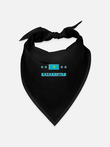 Kasachstan - Bandana Dreieckstuch - Schwarz