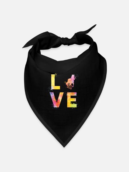 Pferde liebe - Bandana Dreieckstuch - Schwarz