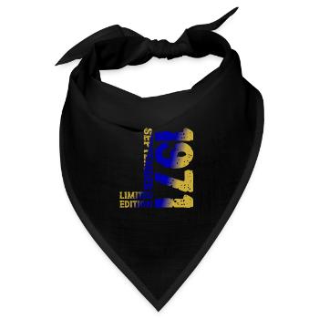 1971 September Limited Edition 52. Geburtstag Deko - Bandana Dreieckstuch - Schwarz - Vorne