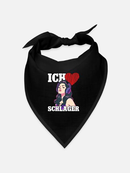 Ich Liebe Schlager - Bandana Dreieckstuch - Schwarz