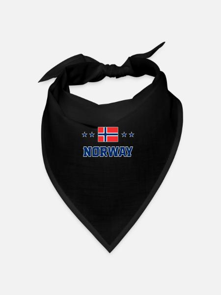 Norwegen - Bandana Dreieckstuch - Schwarz