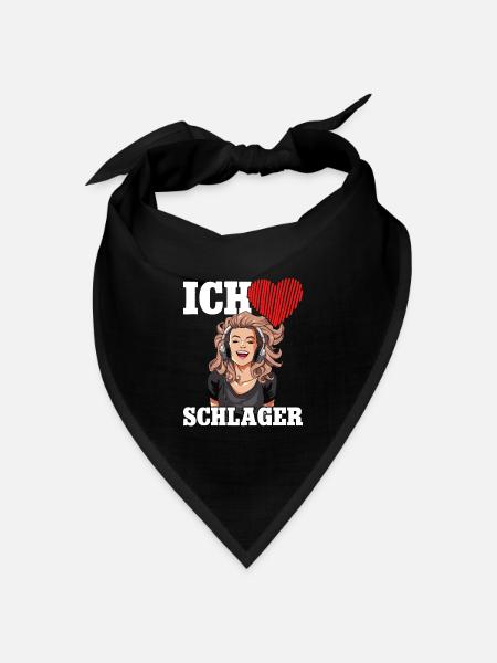 Ich Liebe Schlager - Bandana Dreieckstuch - Schwarz