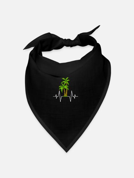 Palme Herzschlag - Bandana Dreieckstuch - Schwarz