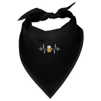 Bier Herzschlag - Bandana Dreieckstuch - Schwarz - Vorne