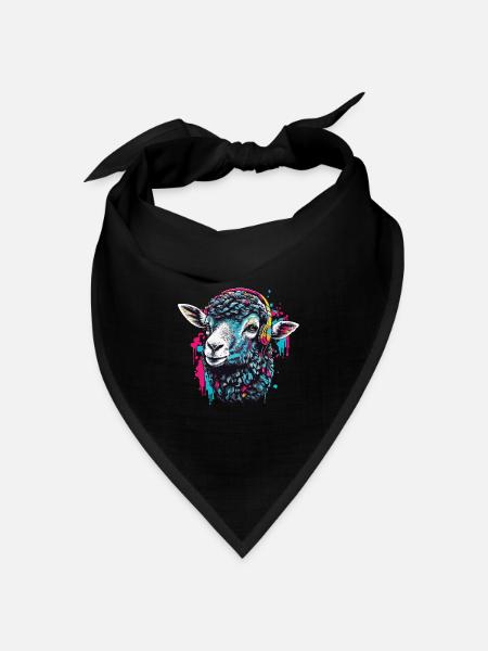 Urban Musik Schaf Streetwear Graffiti Design - Bandana Dreieckstuch - Schwarz