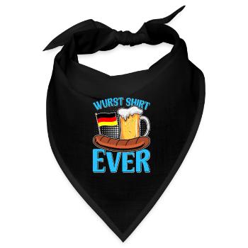 Wurst Shirt Ever Deutsches Essen Bratwurst - Bandana Dreieckstuch - Schwarz - Vorne